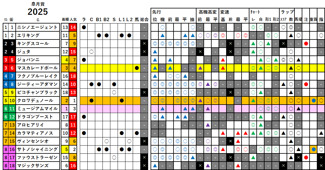 皐月賞　検証データ　2025